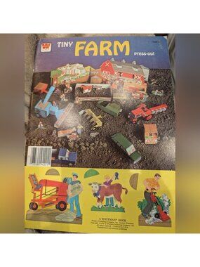 Vintage 1978 Tiny Farm paper craft Press-Out Book a Whitman book